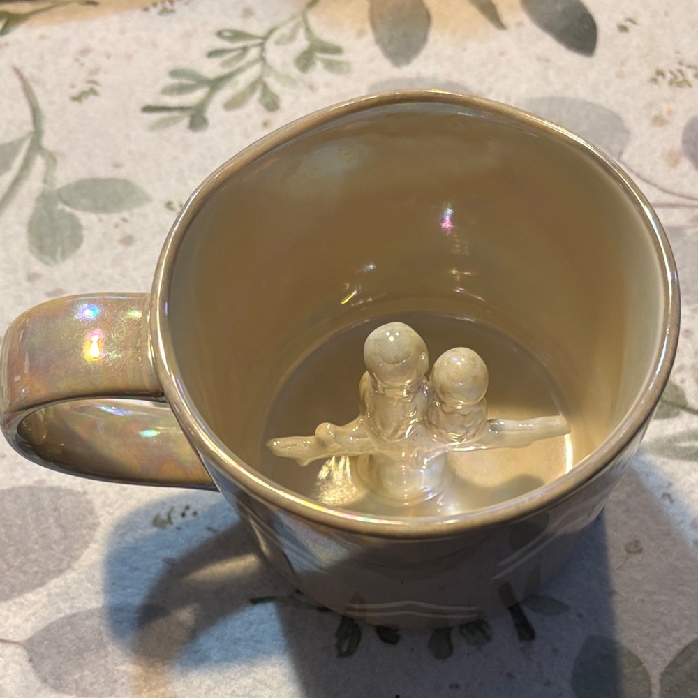 Anthropologie Iridescent Cream “Owl you need is Love” Mug - Picture 3 of 6